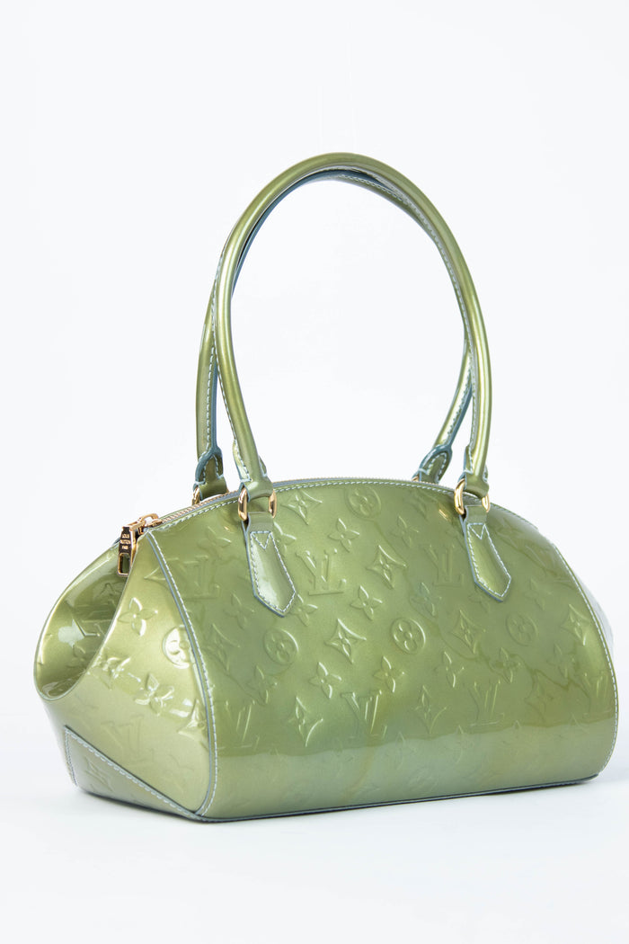 2000s Louis Vuitton Sherwood Green Vernis PM Shoulder Bag