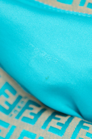 Vintage Fendi Teal Zucchino Shoulder Bag