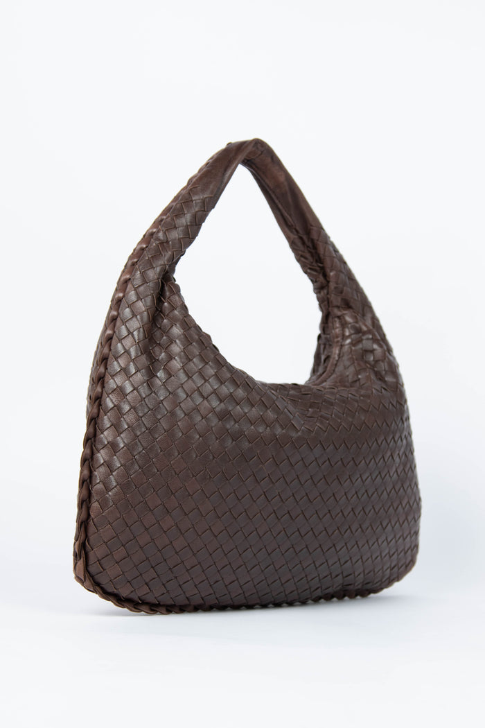 Vintage Bottega Veneta Brown Intrecciato Shoulder Bag