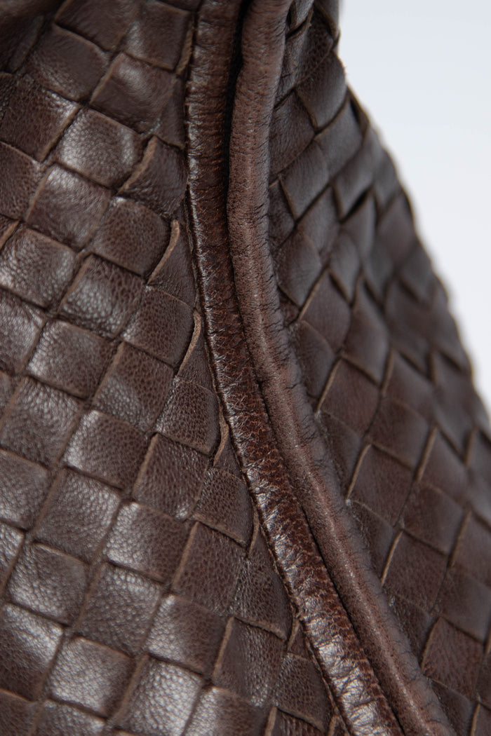 Vintage Bottega Veneta Brown Intrecciato Shoulder Bag