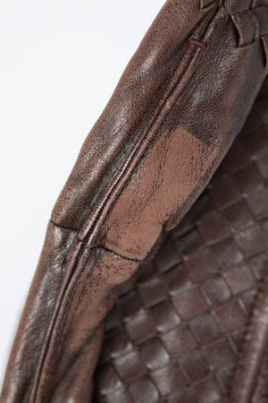 Vintage Bottega Veneta Brown Intrecciato Shoulder Bag