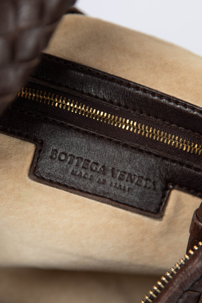 Vintage Bottega Veneta Brown Intrecciato Shoulder Bag