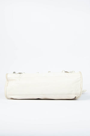 2010s Balenciaga Ivory Leather Giant City Bag SHW