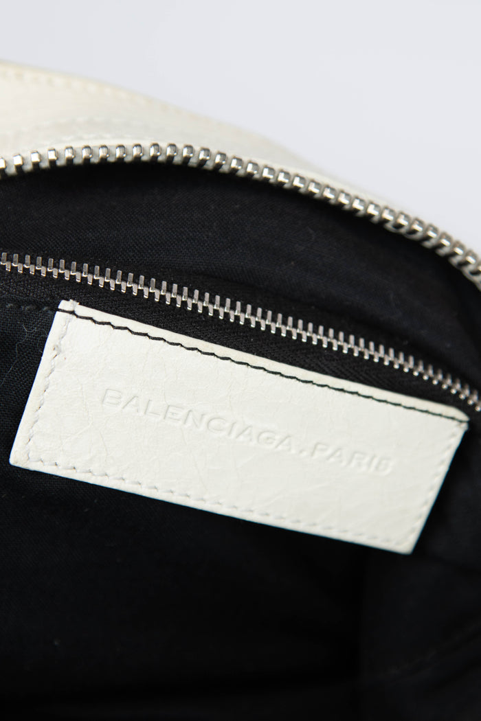 2010s Balenciaga Ivory Leather Giant City Bag SHW