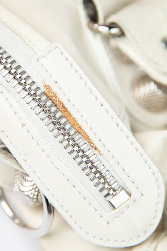 2010s Balenciaga Ivory Leather Giant City Bag SHW