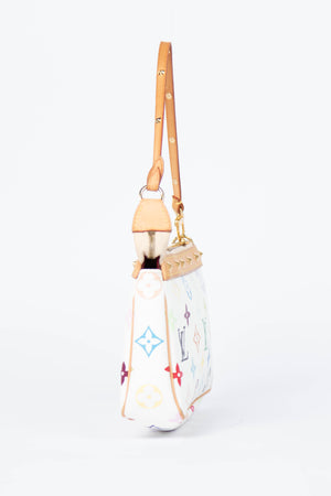 RARE Louis Vuitton x Takashi Murakami White Multicolour Pochette Accessoires