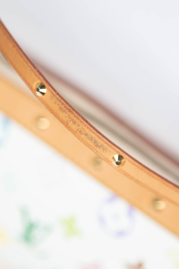 RARE Louis Vuitton x Takashi Murakami White Multicolour Pochette Accessoires