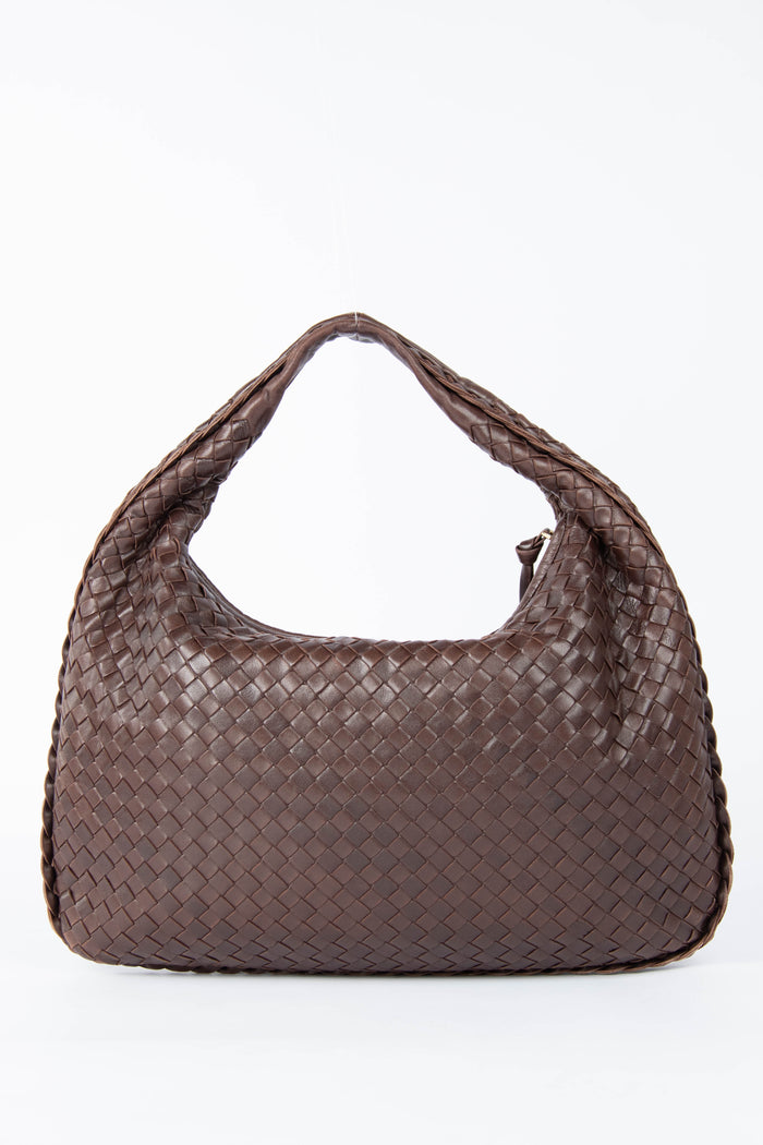 Vintage Bottega Veneta Brown Intrecciato Shoulder Bag