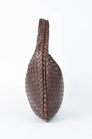 Vintage Bottega Veneta Brown Intrecciato Shoulder Bag