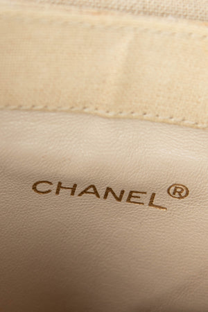 2000s Chanel Cream Canvas Shoulder Shoulder Bag 24k GHW