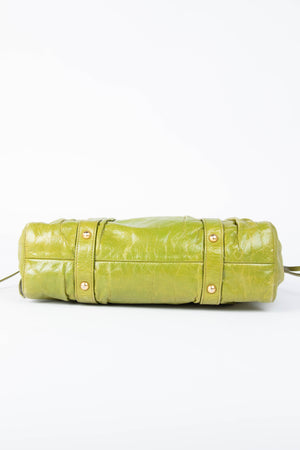 2000s Miu Miu Green Vitello Shoulder Bag
