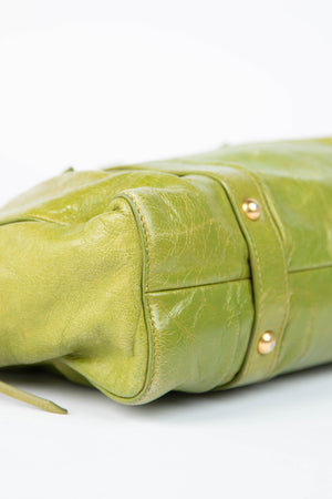 2000s Miu Miu Green Vitello Shoulder Bag