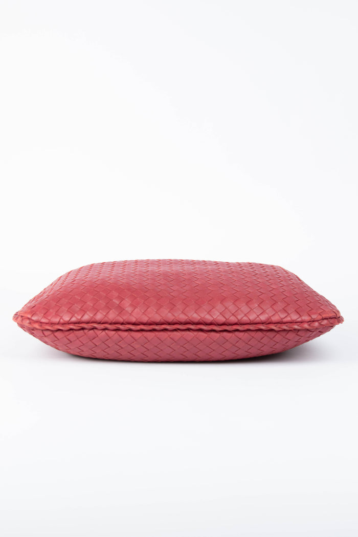 Vintage Bottega Veneta Red Intrecciato Shoulder Bag
