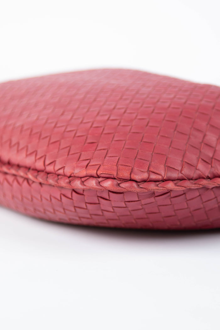 Vintage Bottega Veneta Red Intrecciato Shoulder Bag