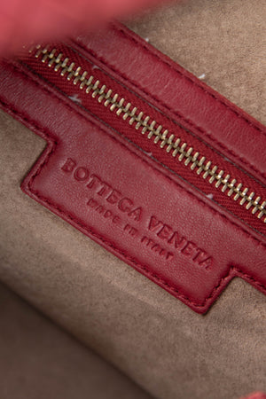 Vintage Bottega Veneta Red Intrecciato Shoulder Bag