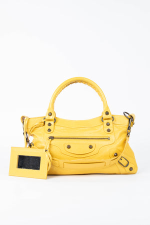 2000s Balenciaga Yellow Leather First City Shoulder Bag