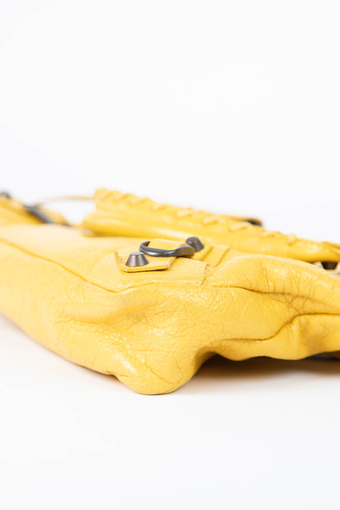 2000s Balenciaga Yellow Leather First City Shoulder Bag