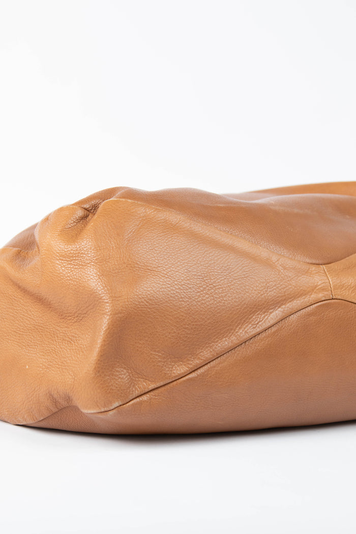 2000s Miu Miu Brown Leather Bow Tote Bag