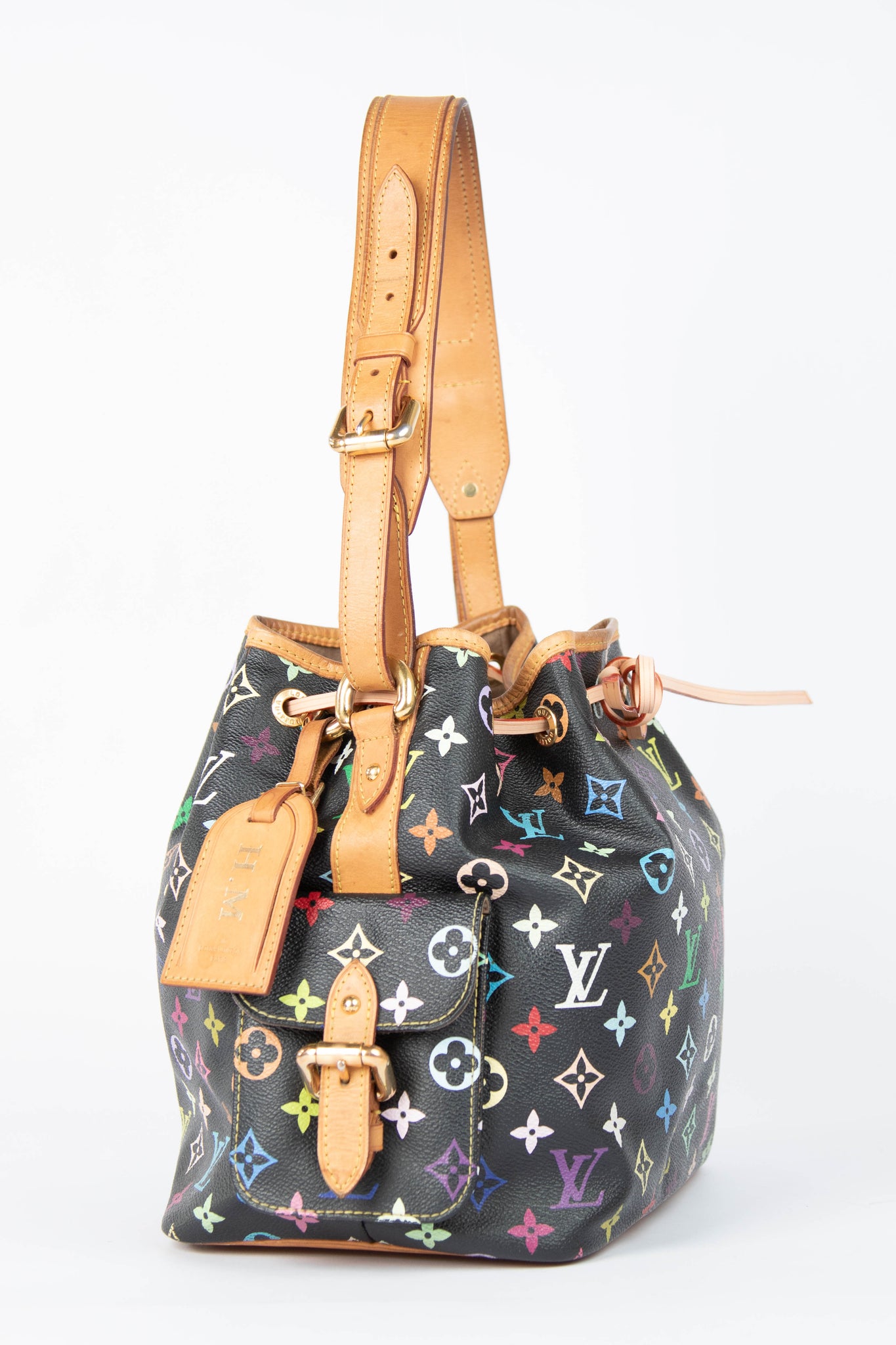 2000s Louis Vuitton x Takashi Murakami Black Multicolour Petit Noé