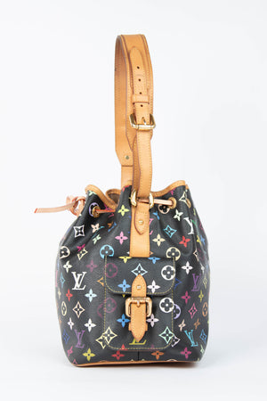 2000s Louis Vuitton x Takashi Murakami Black Multicolour Petit Noé