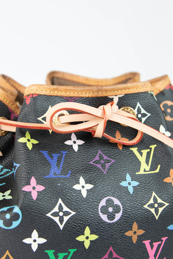 2000s Louis Vuitton x Takashi Murakami Black Multicolour Petit Noé