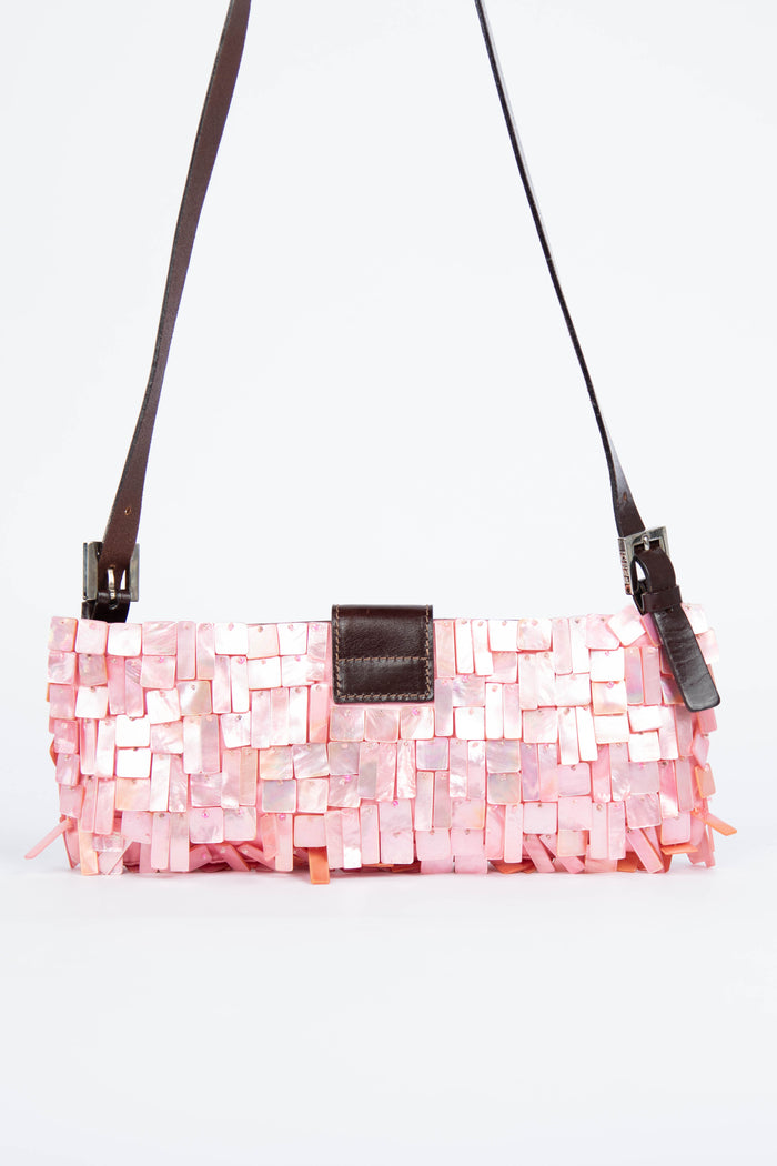 Vintage Fendi Pink Mother of Pearl Shoulder Bag