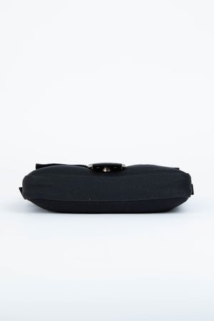 Vintage Fendi Black Neoprene Baguette Shoulder Bag