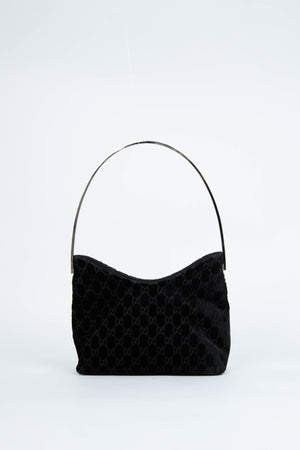 90s Gucci Tom Ford Black Monogram Shoulder Bag