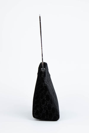 90s Gucci Tom Ford Black Monogram Shoulder Bag
