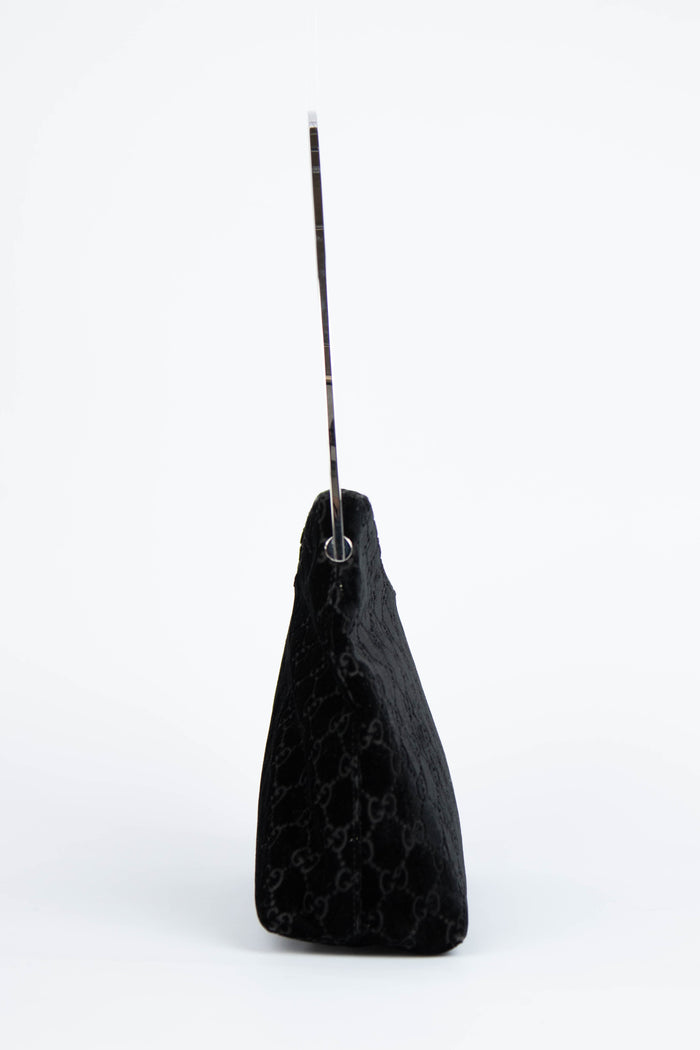 90s Gucci Tom Ford Black Monogram Shoulder Bag