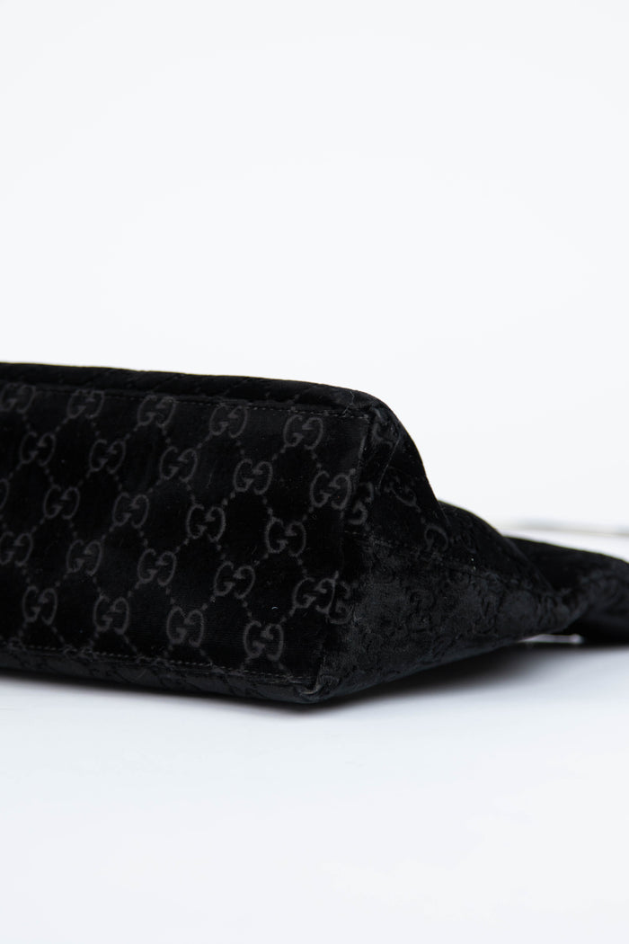 90s Gucci Tom Ford Black Monogram Shoulder Bag