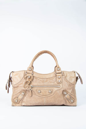 2000s Balenciaga Coffee Leather Part-Time Shoulder Bag SHW