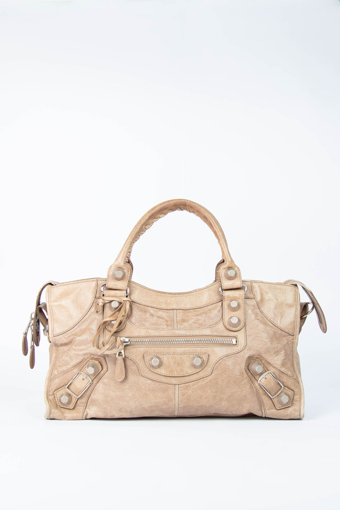 2000s Balenciaga Coffee Leather Part-Time Shoulder Bag SHW