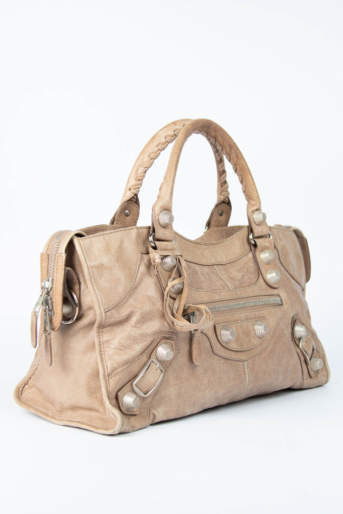 2000s Balenciaga Coffee Leather Part-Time Shoulder Bag SHW