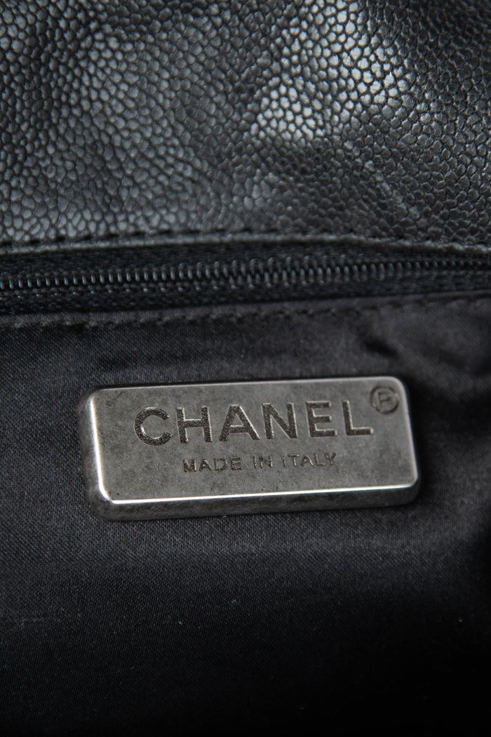 2000s Chanel Black Fur Single Flap Shoulder Bag
