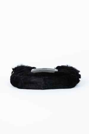 Vintage Fendi Black Fur Mini Croissant Bag