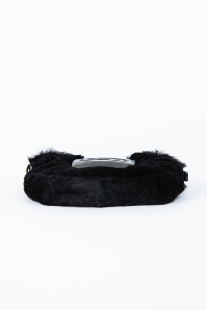 Vintage Fendi Black Fur Mini Croissant Bag