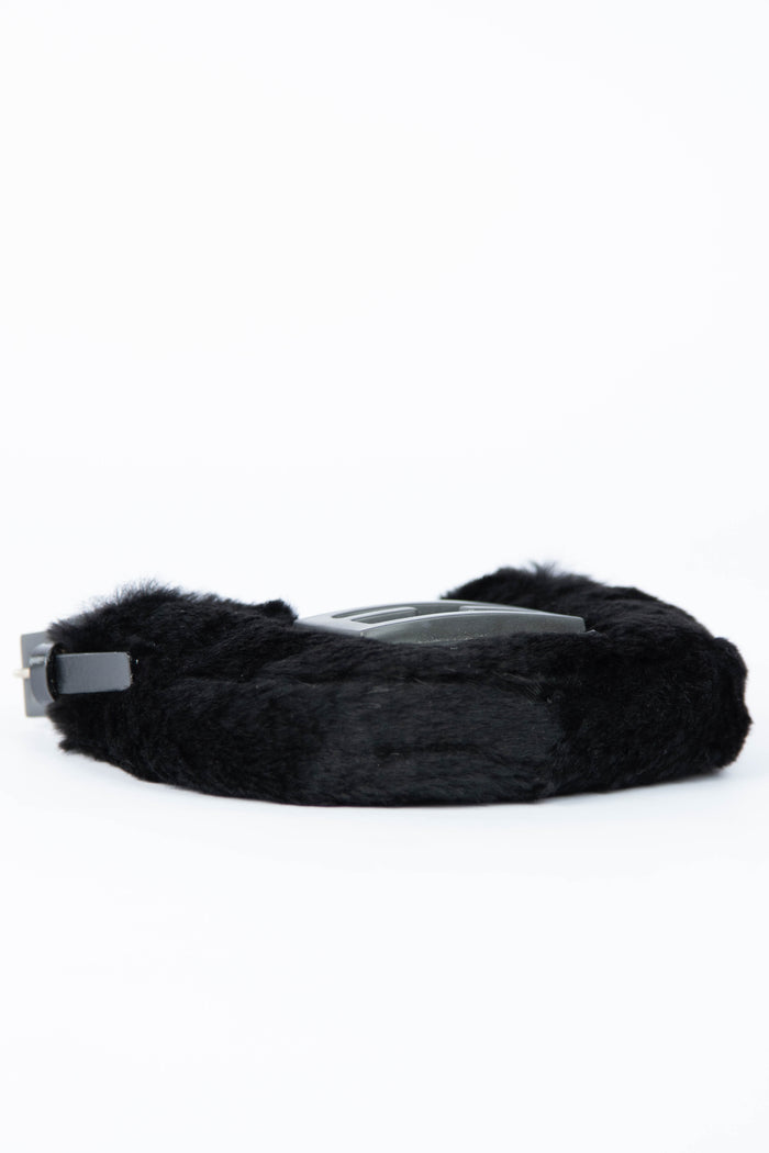 Vintage Fendi Black Fur Mini Croissant Bag