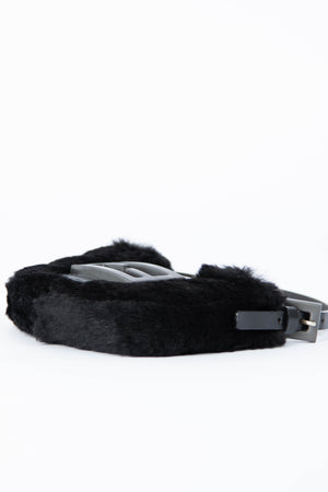 Vintage Fendi Black Fur Mini Croissant Bag