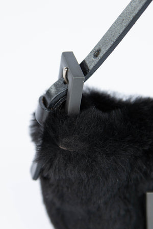 Vintage Fendi Black Fur Mini Croissant Bag
