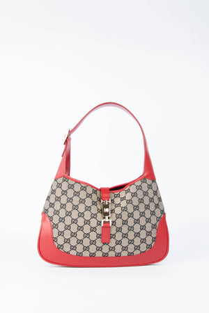 Vintage Gucci Monogram Canvas Jackie Shoulder Bag