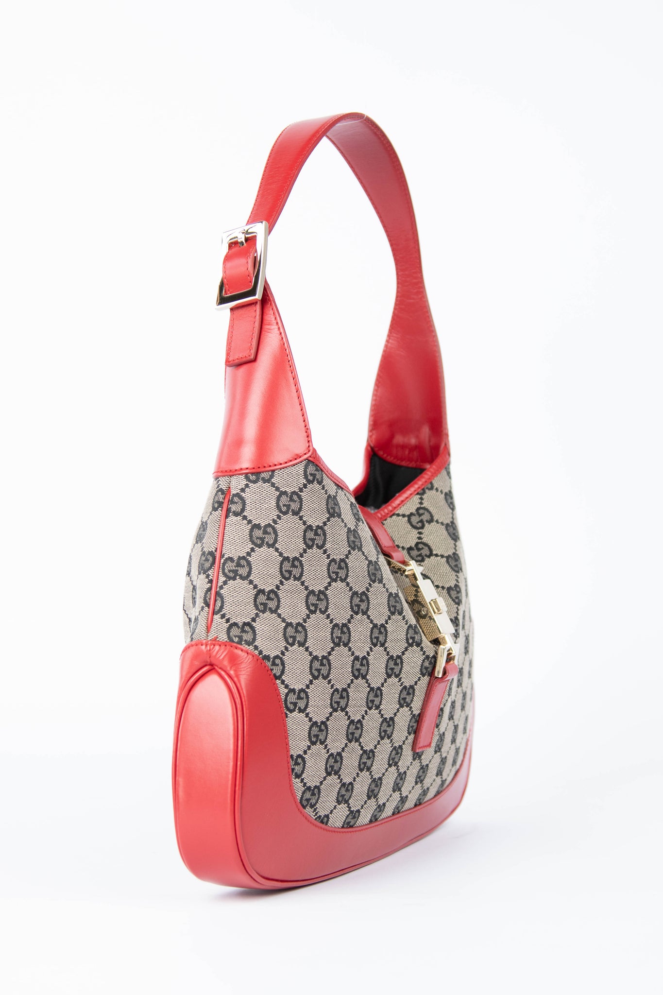 Vintage Gucci Monogram Canvas Jackie Shoulder Bag