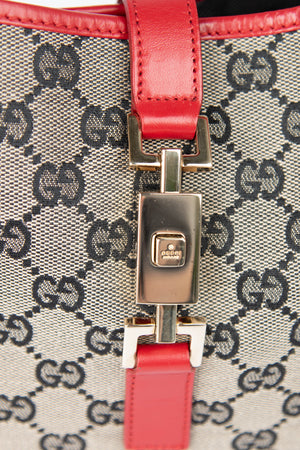 Vintage Gucci Monogram Canvas Jackie Shoulder Bag