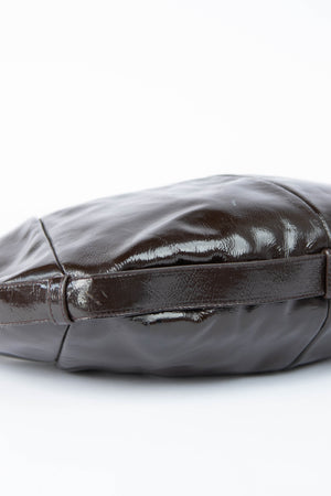 Vintage Yves Saint Laurent Dark Brown Leather Mombasa Shoulder Bag