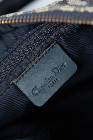 2000s Christian Dior Navy Monogram Canvas Small Boston Bag