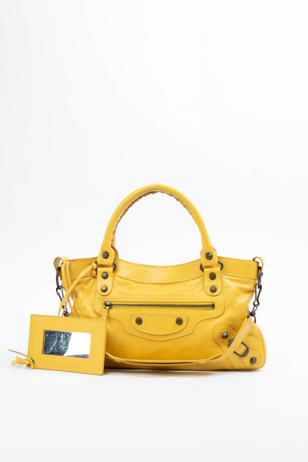 2000s Balenciaga Yellow Leather First City Shoulder Bag