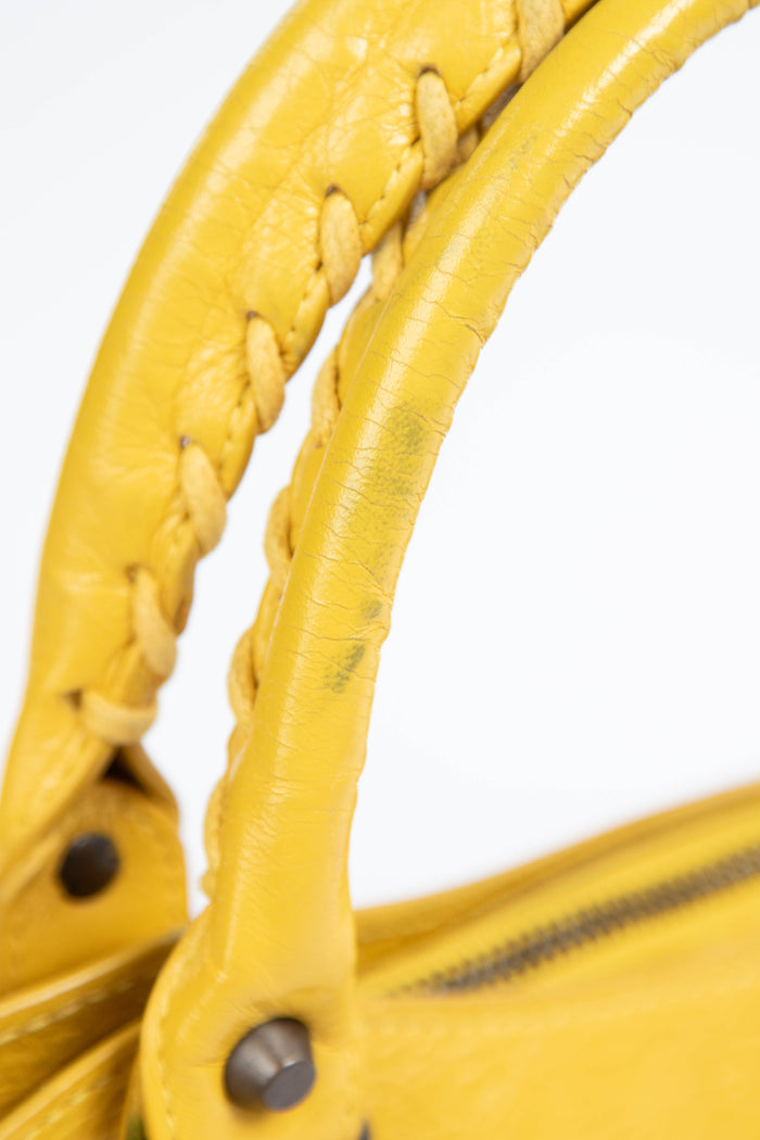 2000s Balenciaga Yellow Leather First City Shoulder Bag
