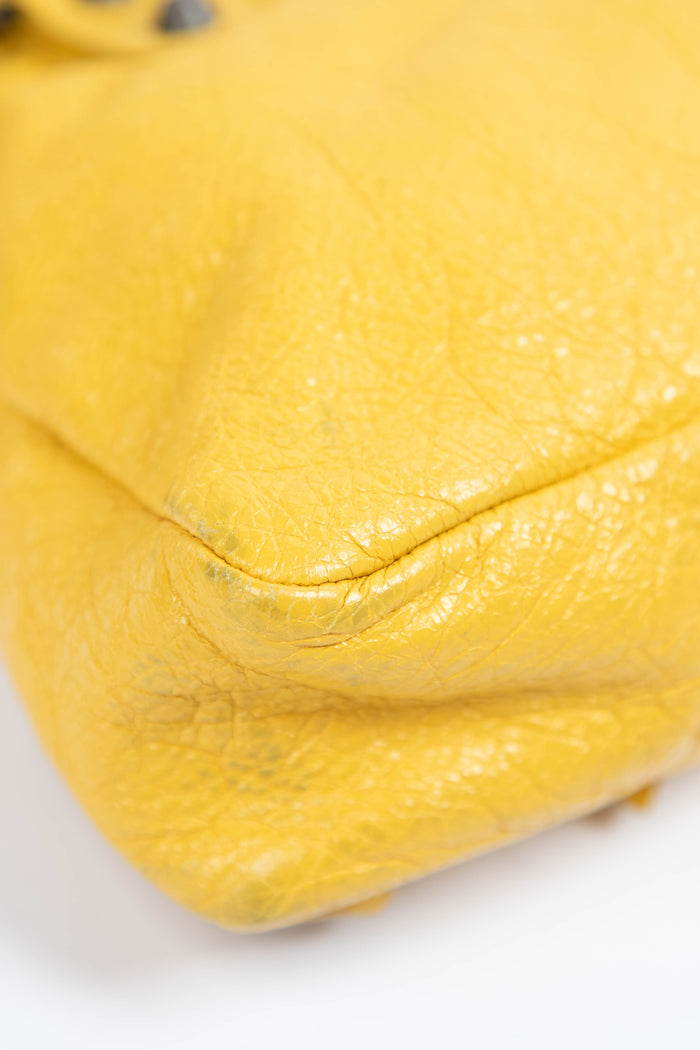 2000s Balenciaga Yellow Leather First City Shoulder Bag