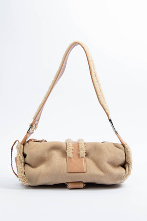 2000s Christian Dior Shearling Flight Collection Shoulder Bag