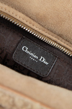2000s Christian Dior Shearling Flight Collection Shoulder Bag